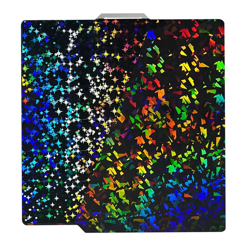 IdeaFormer-3D Rainbow Confetti PEF+Galaxy PEY Smooth Build Plate for Bambu Lab X1 X1C X1E P1P P1S P2S A1, Double Sided Textured Spring Steel Sheet Flexible Plate for Bambu Lab 3D Printer 257x257mm - Image 1